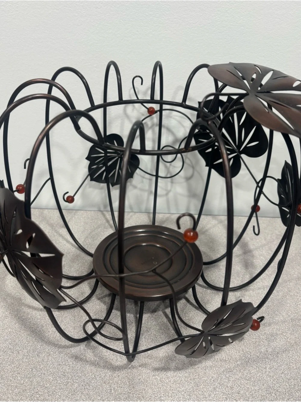 Decorative Black Metal Leaf Candle Holder by Partylite - Picture 4 of 12